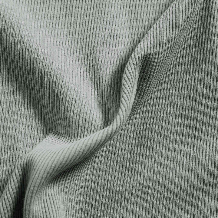 Långärmad topp i återvunnen bomull för kvinnor, Sage