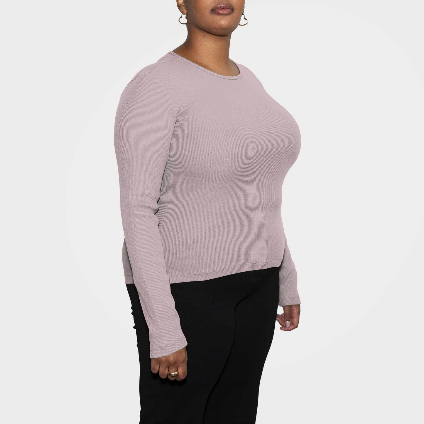 Women’s Recycled Cotton Rib Long Sleeve Top, Sand