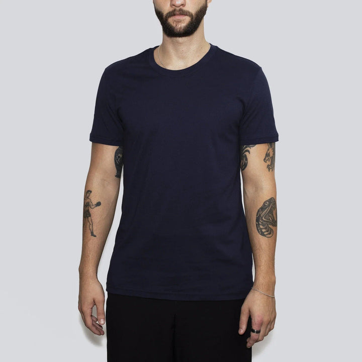 3-pack | Heren T-shirts, gerecycled katoen, Donkerblauw