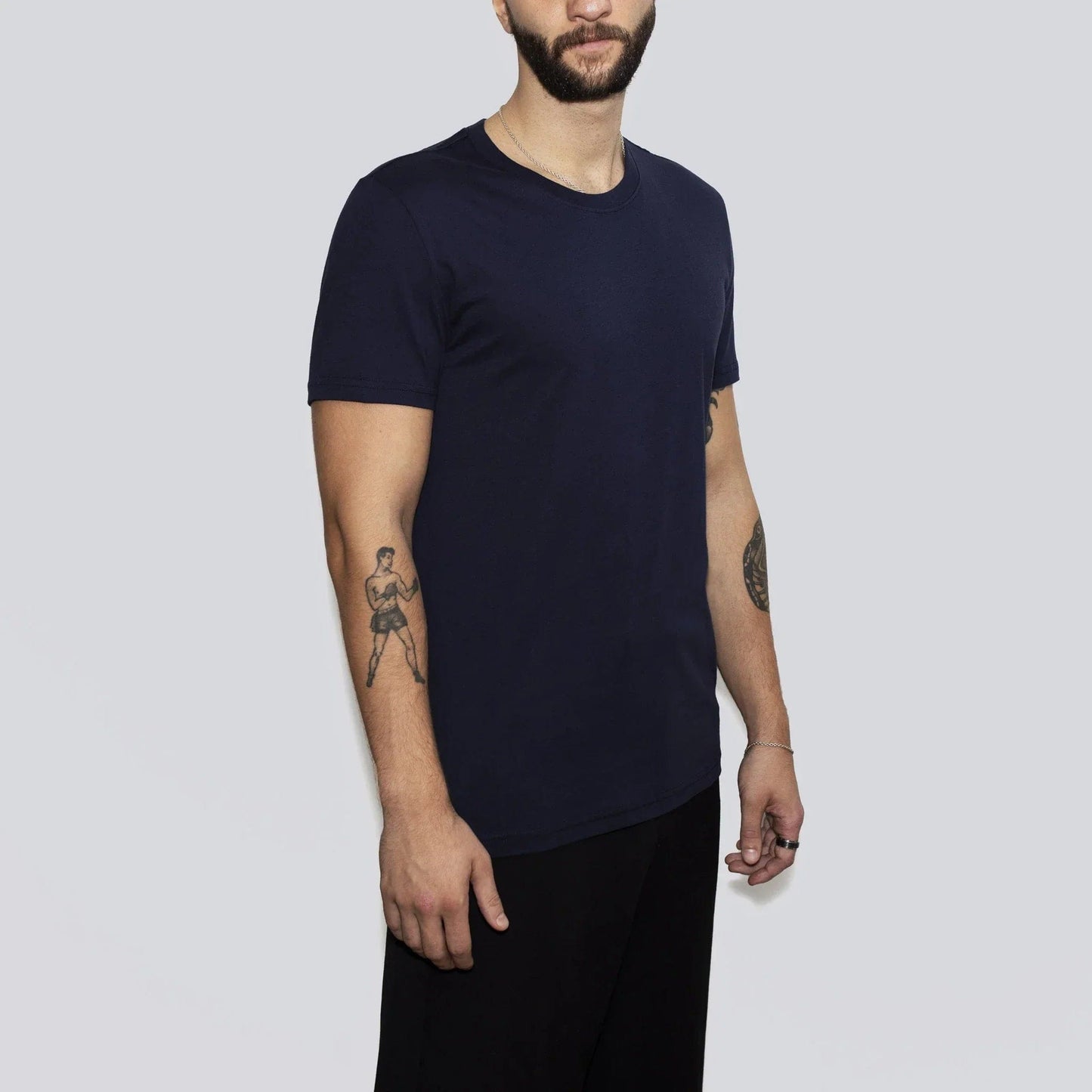 3er-Pack | Herren-T-Shirts, Recycelte Baumwolle, Mitternachtsblau