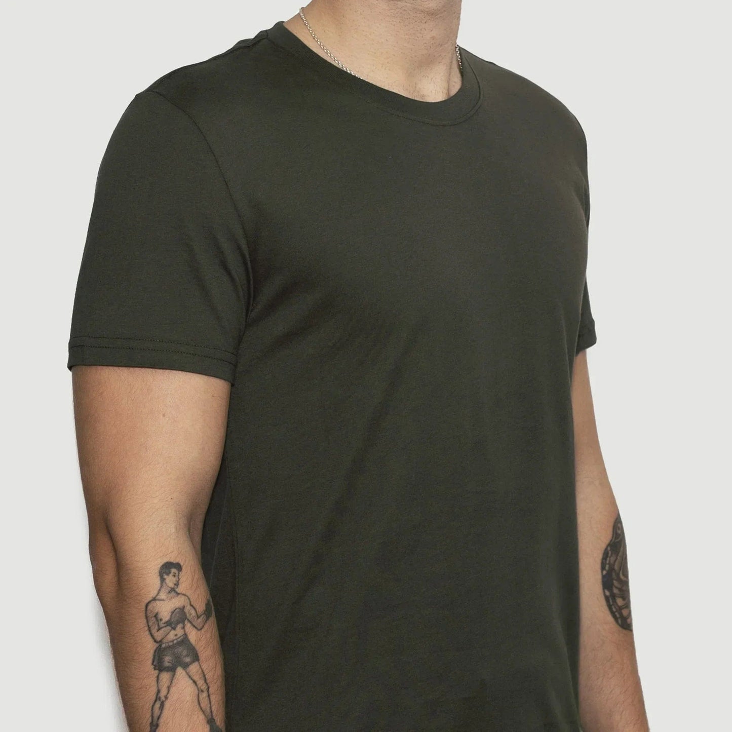 5 Pack | Men’s Recycled Cotton T-Shirts, Moss