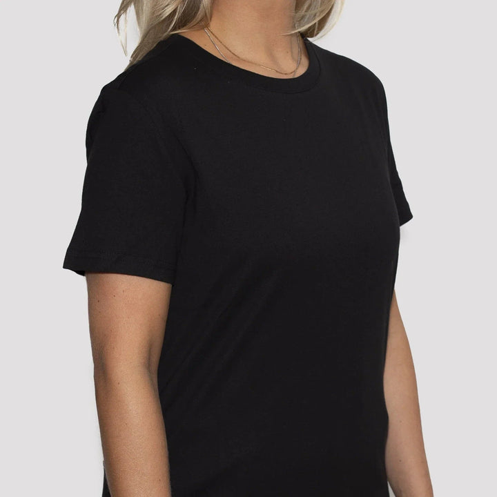 3er-Pack | Damen-T-Shirts, recycelte Baumwolle, Schwarz
