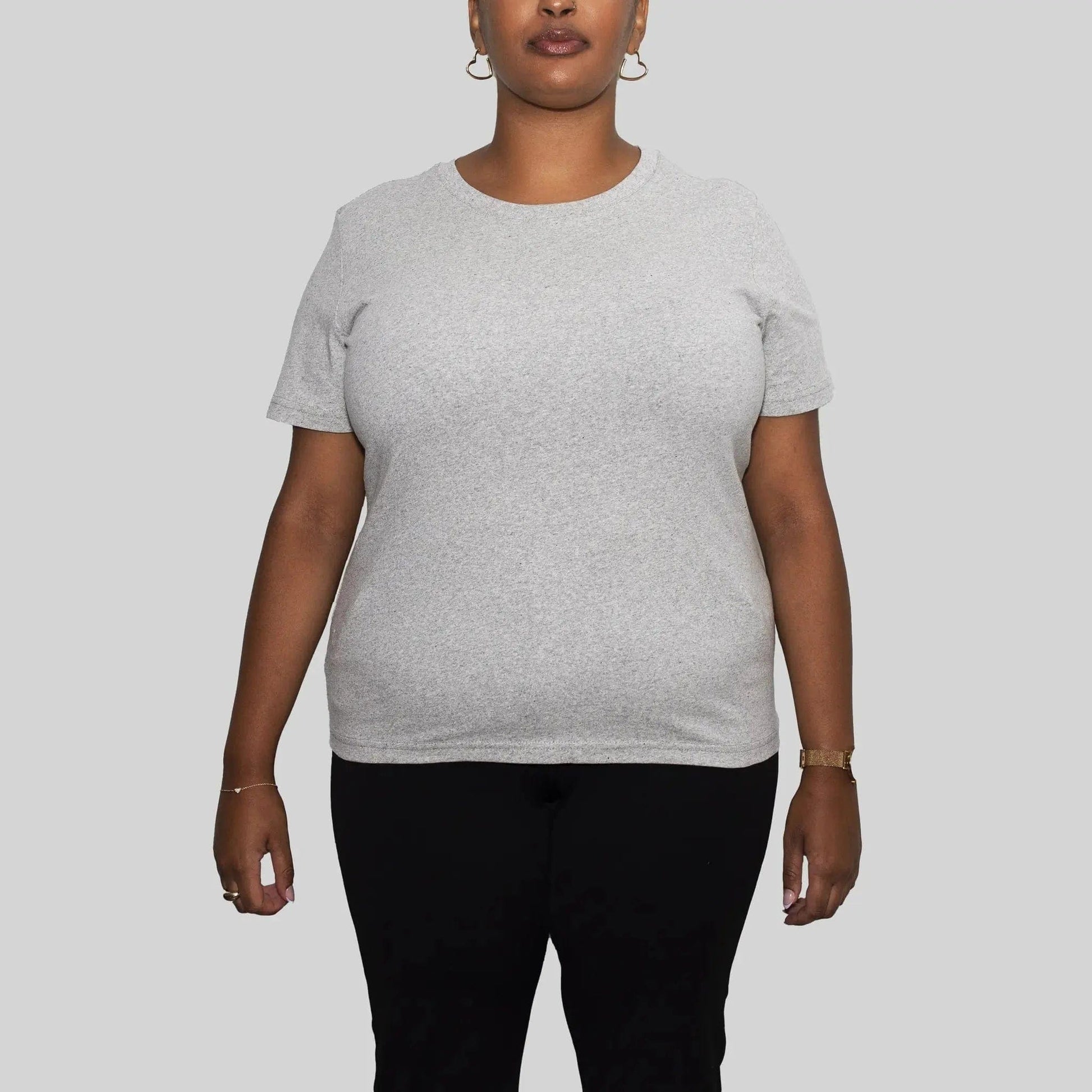 5 Pack | Women’s T-Shirts, Recycled Cotton, Heather Grey