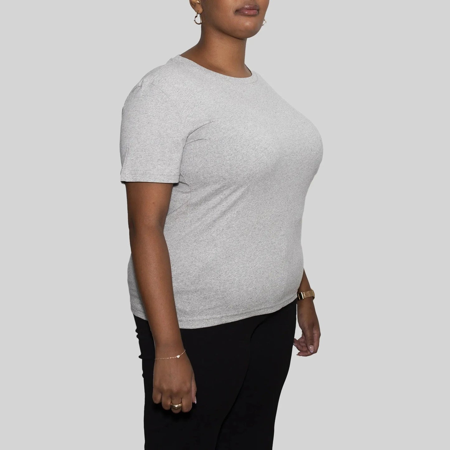 5 Pack | Women’s T-Shirts, Recycled Cotton, Heather Grey