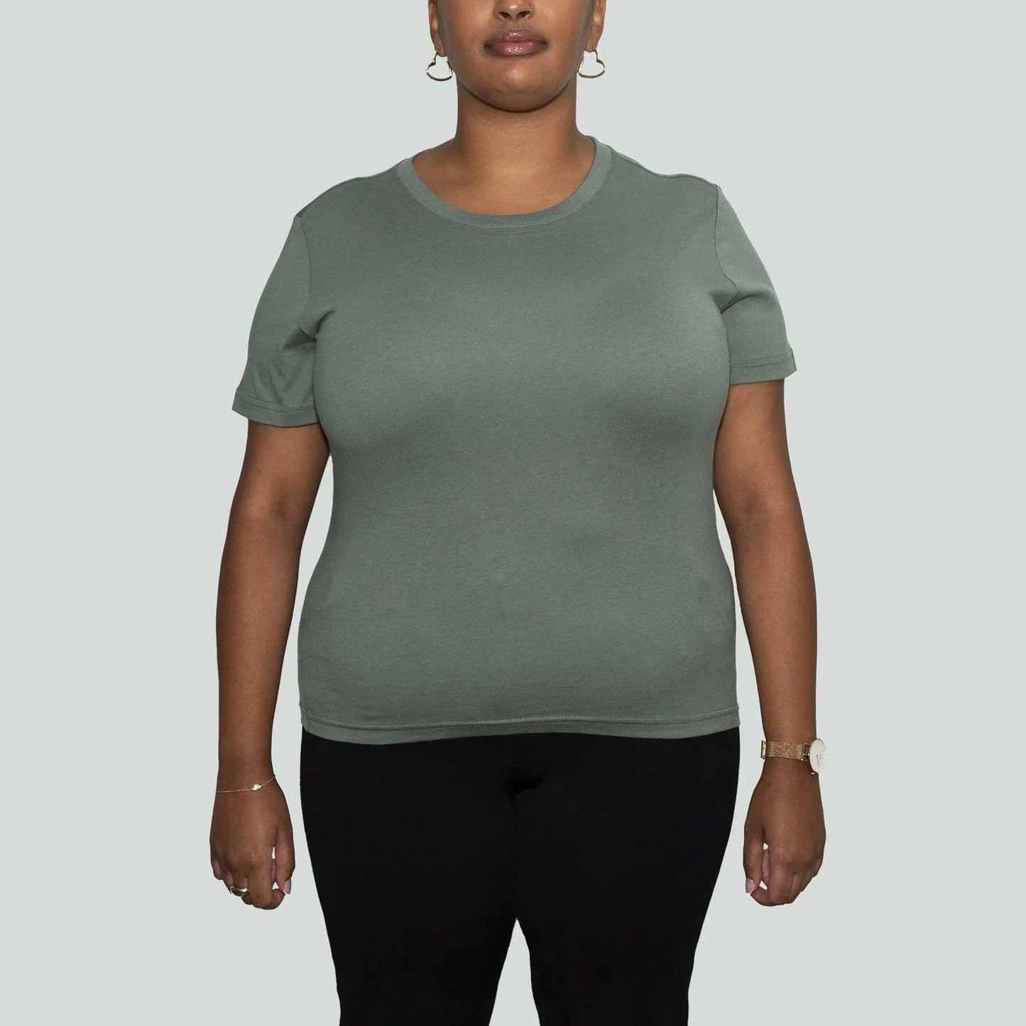 5 Pack | Women’s T-Shirts, Recycled Cotton, Sage