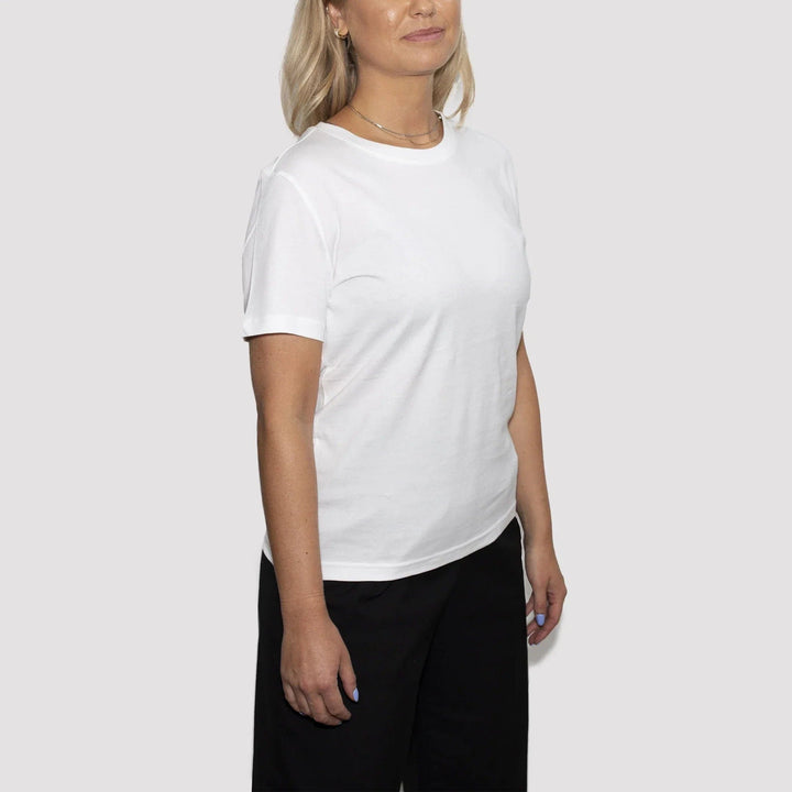 3er-Pack | Damen-T-Shirts, recycelte Baumwolle, Weiß