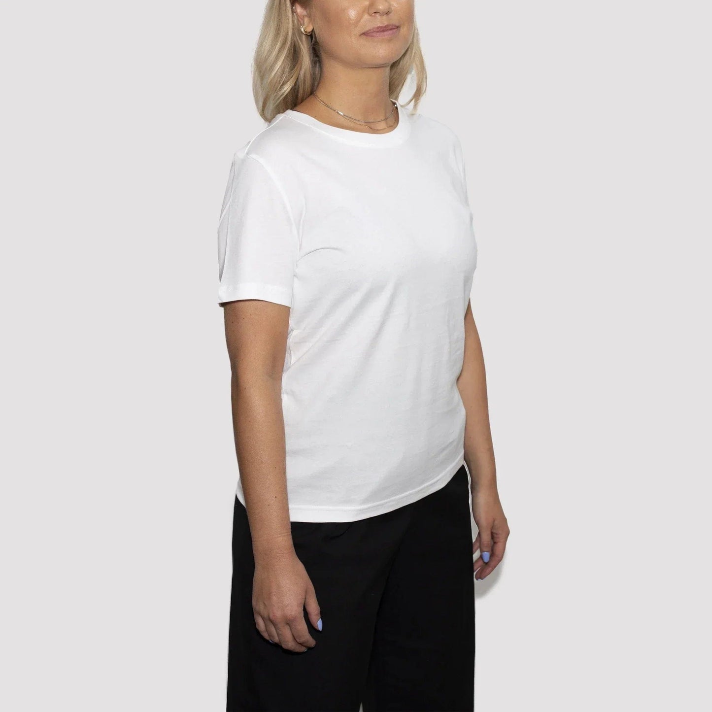 5er-Pack | Damen-T-Shirts, recycelte Baumwolle, Weiß