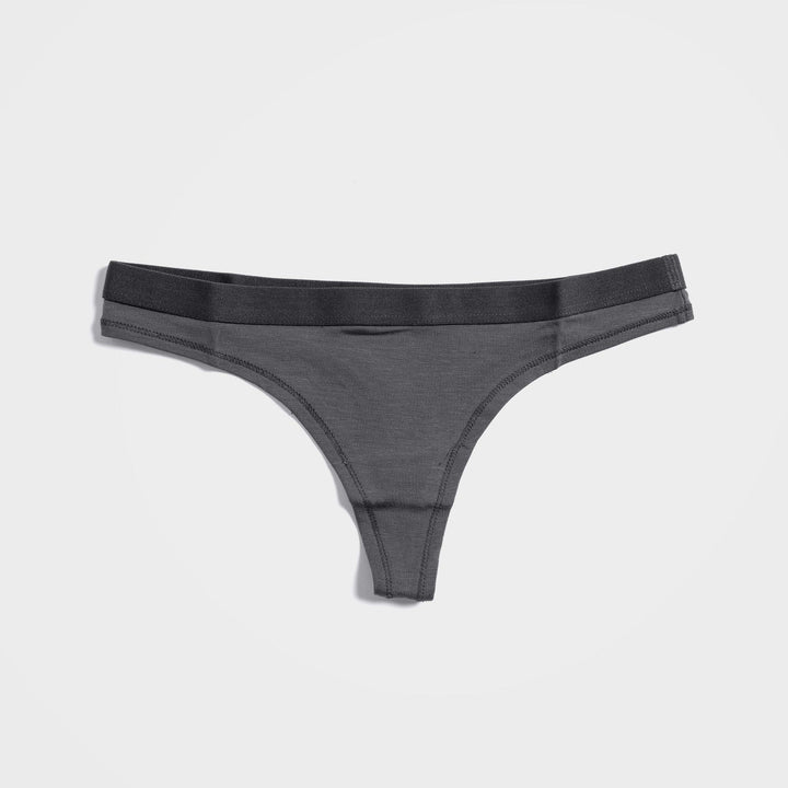 Damen TENCEL™ Lyocell Tanga Unterwäsche I 2er-Pack, Anthrazit