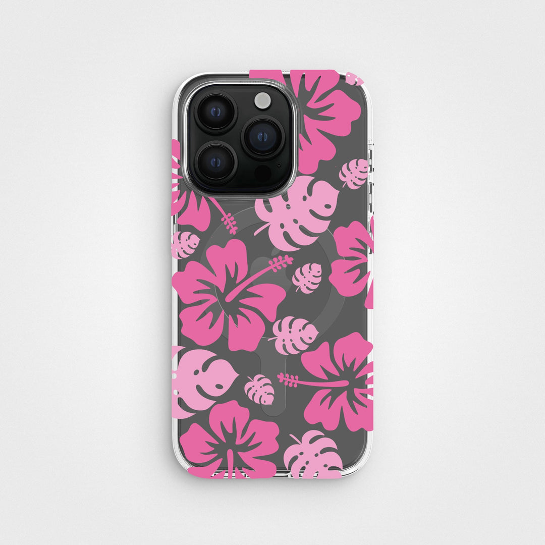 iPhone 15 Pro Zirkuläre Hibiscus Durchsichtige Handyhülle | CLRPRTCT™