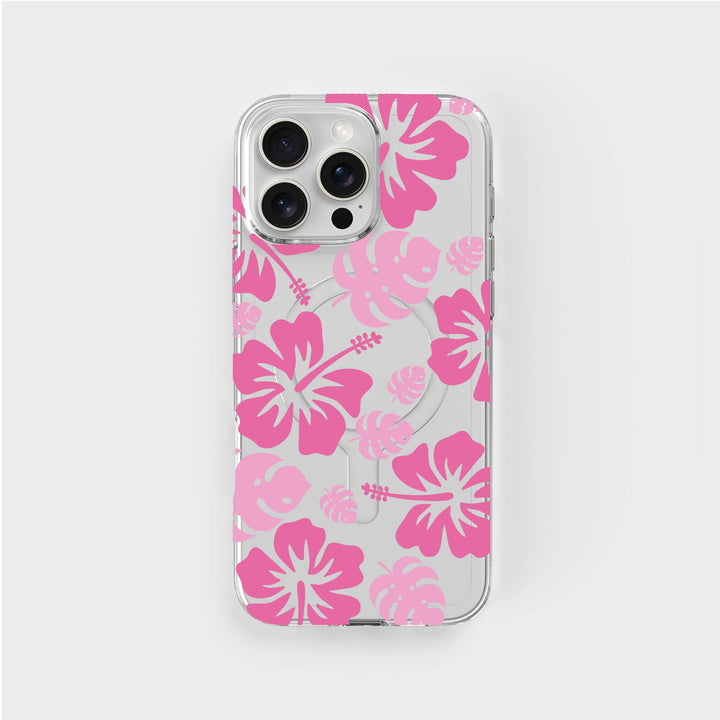 iPhone 16 Pro Max Zirkuläre Hibiscus Durchsichtige Handyhülle | CLRPRTCT™