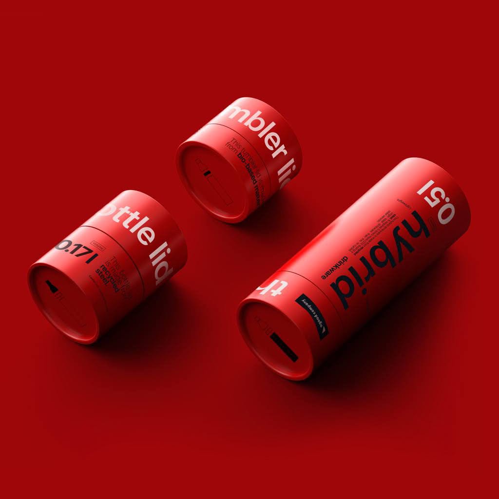 Hybrid Bottle, 2-in-1 - Recycled Stainless Steel, White