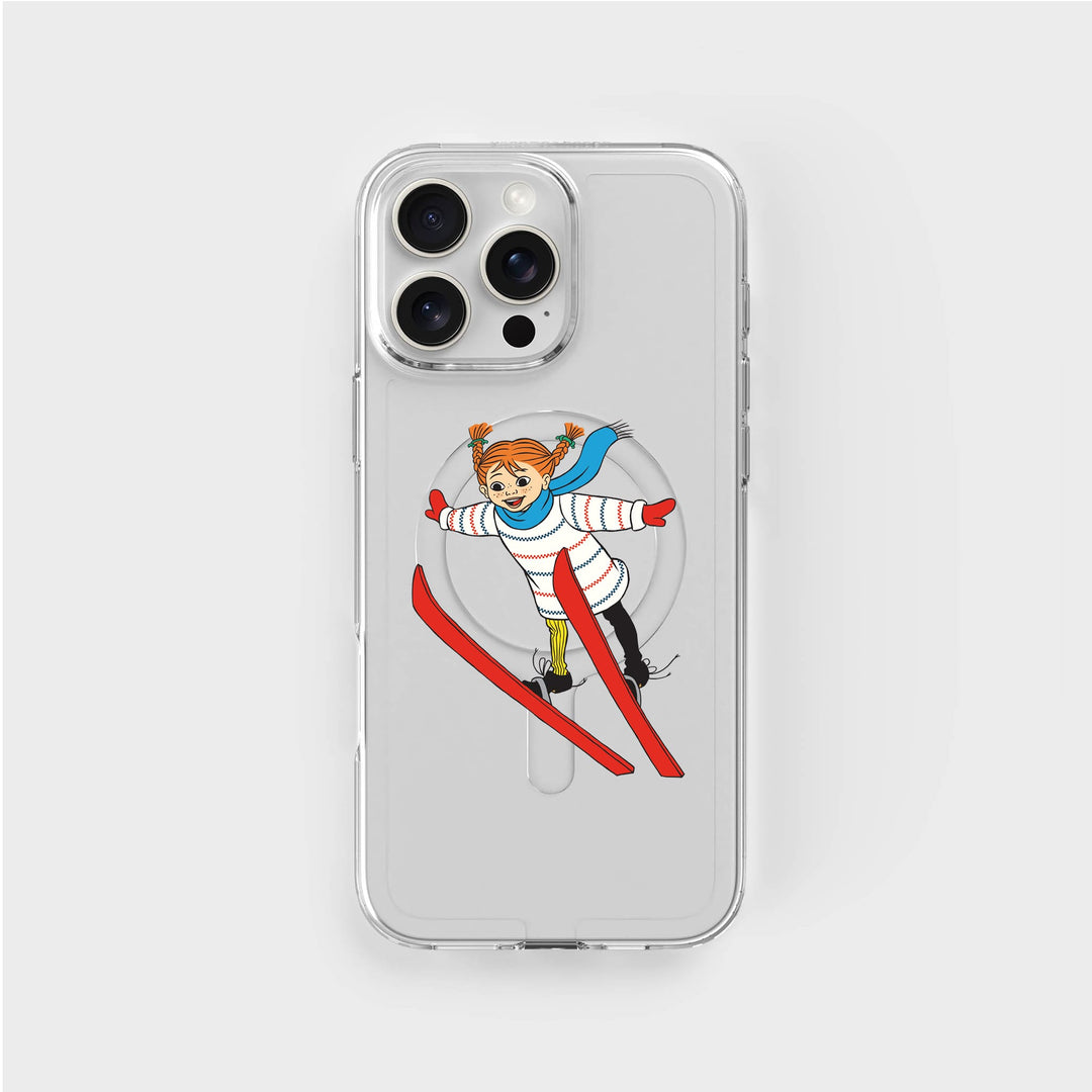 iPhone 16 Pro Max Pippi - Ski Jump Cirkulärt Transparent Mobilskal | CLRPRTCT™
