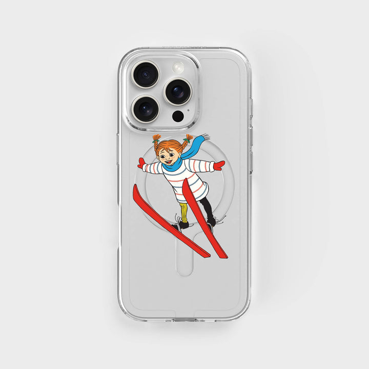 iPhone 16 Pro Pippi - Ski Jump Cirkulärt Transparent Mobilskal | CLRPRTCT™