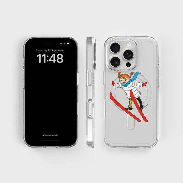 iPhone 16 Pro Pippi - Ski Jump Cirkulärt Transparent Mobilskal | CLRPRTCT™