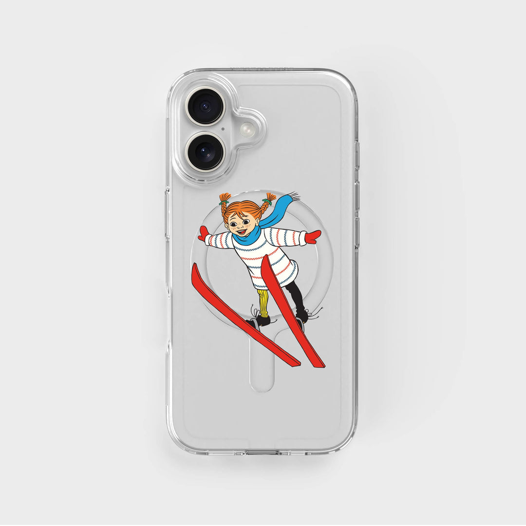 iPhone 16 Pippi - Ski Jump Cirkulärt Transparent Mobilskal | CLRPRTCT™