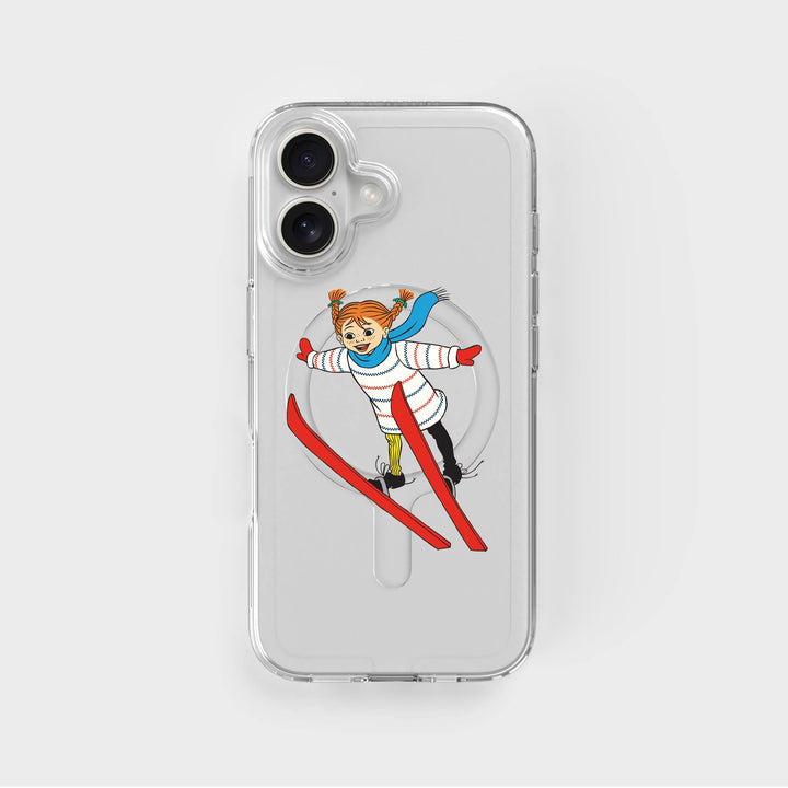 iPhone 16 Pippi - Ski Jump Cirkulärt Transparent Mobilskal | CLRPRTCT™