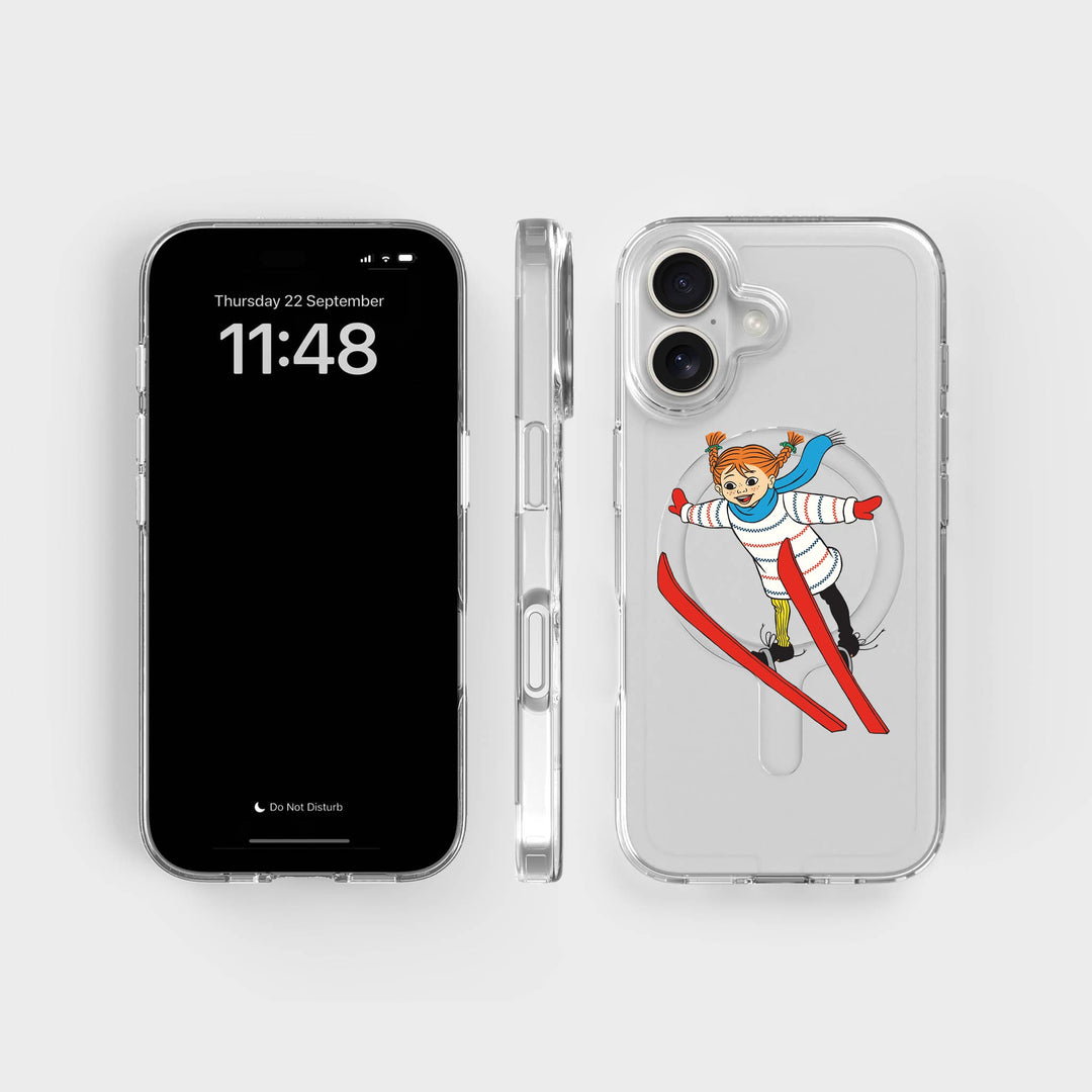 iPhone 16 Pippi - Ski Jump Cirkulärt Transparent Mobilskal | CLRPRTCT™