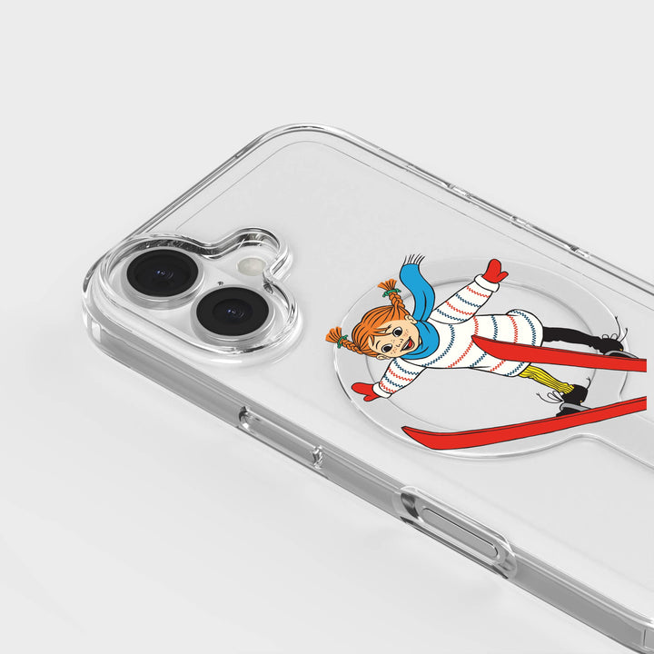 iPhone 16 Pippi - Ski Jump Cirkulärt Transparent Mobilskal | CLRPRTCT™