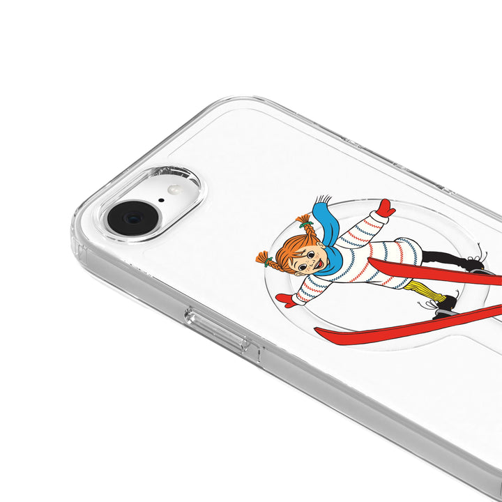 iPhone 17e 16e Pippi - Ski Jump Cirkulärt Transparent Mobilskal | CLRPRTCT™