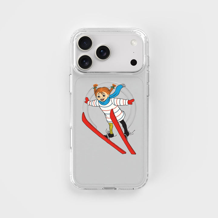 iPhone 18 Pro Max Pippi - Ski Jump Cirkulärt Transparent Mobilskal | CLRPRTCT™
