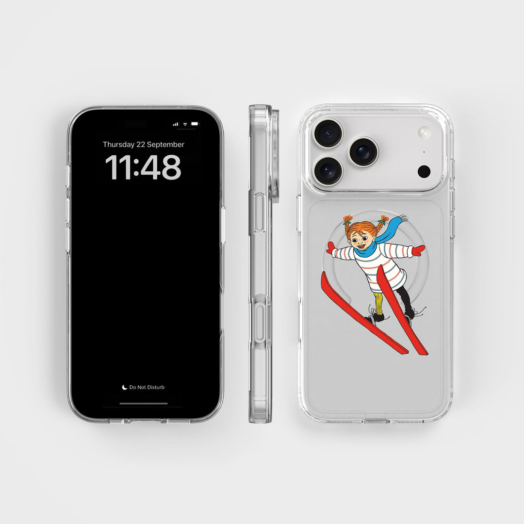 iPhone 18 Pro Max Pippi - Ski Jump Cirkulärt Transparent Mobilskal | CLRPRTCT™