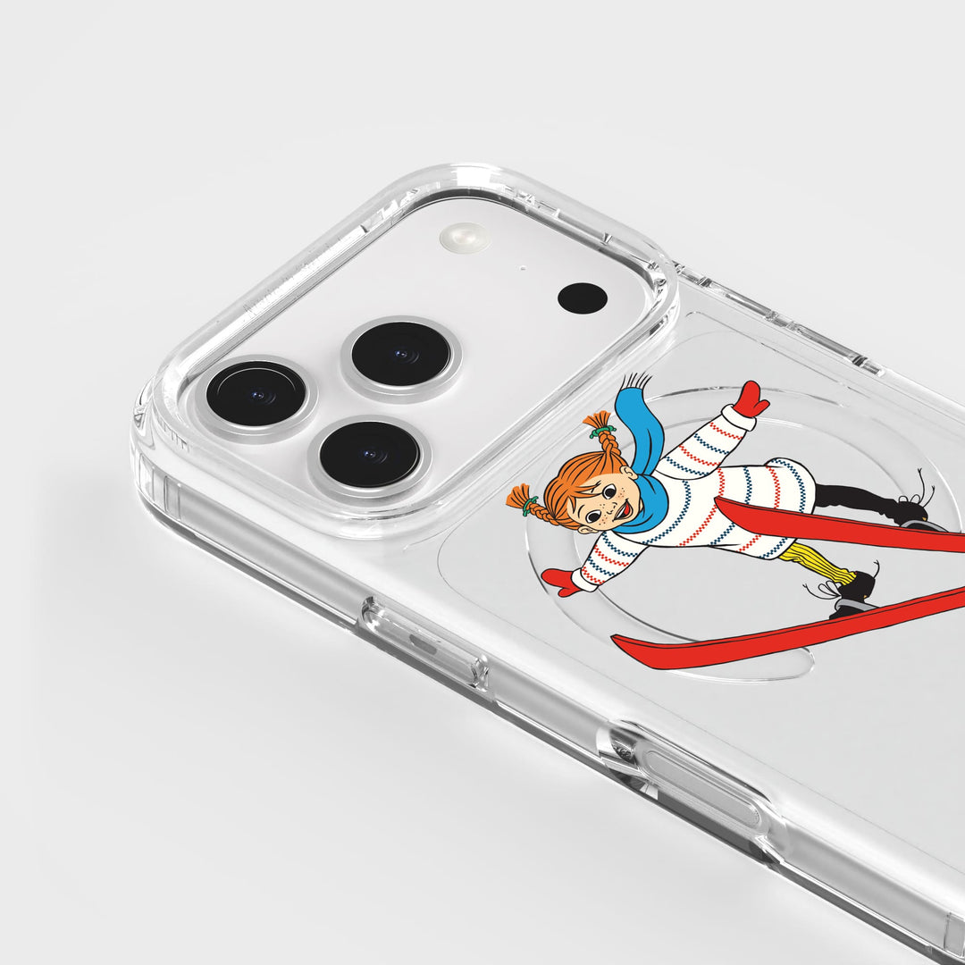 iPhone 18 Pro Max Pippi - Ski Jump Cirkulärt Transparent Mobilskal | CLRPRTCT™