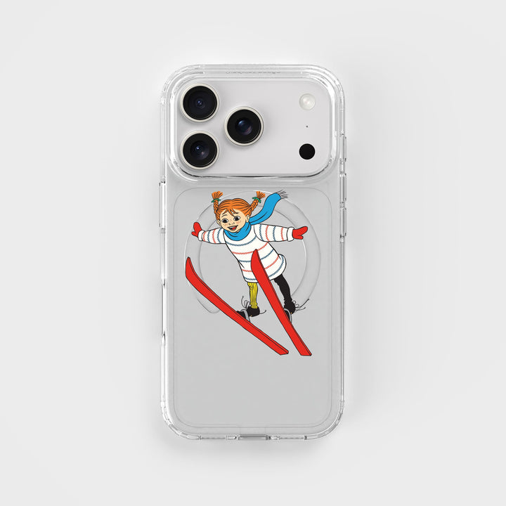 iPhone 17 Pro Pippi - Ski Jump Cirkulärt Transparent Mobilskal | CLRPRTCT™