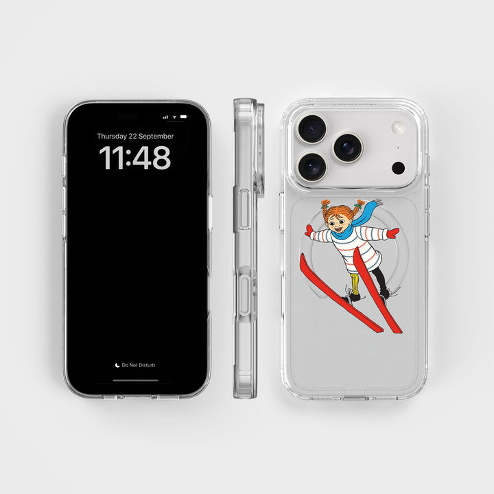 iPhone 17 Pro Pippi - Ski Jump Cirkulärt Transparent Mobilskal | CLRPRTCT™