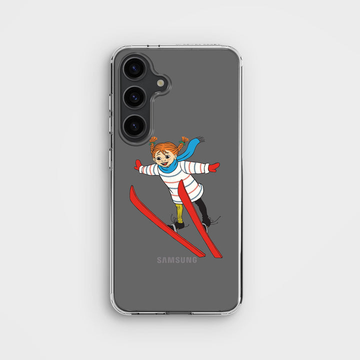 Samsung S24 Pippi - Ski Jump Cirkulärt Transparent Mobilskal | CLRPRTCT™
