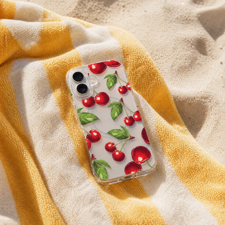 iPhone 15 Zirkuläre Cherry Durchsichtige Handyhülle | CLRPRTCT™