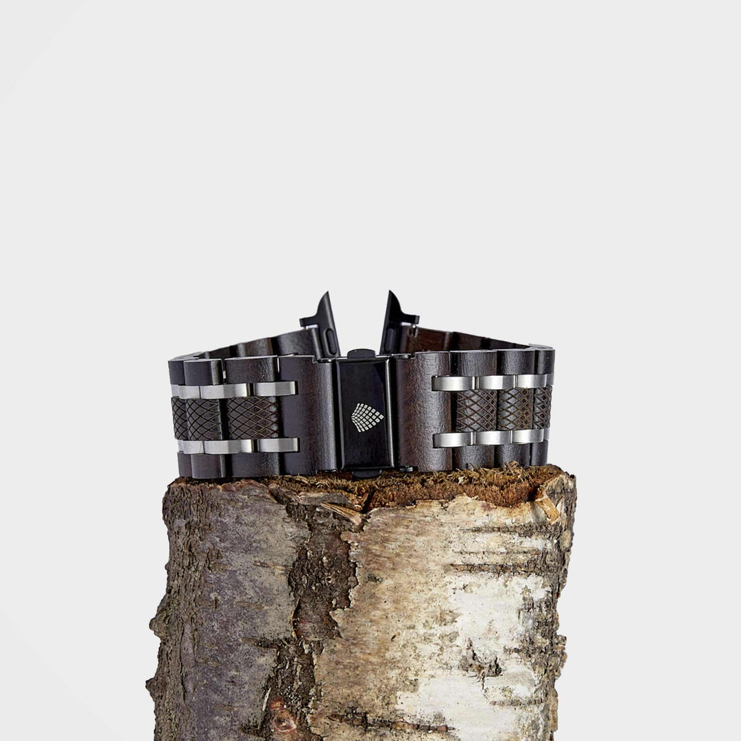 Handmade Natural Wood Apple Watch Strap: The Ebony
