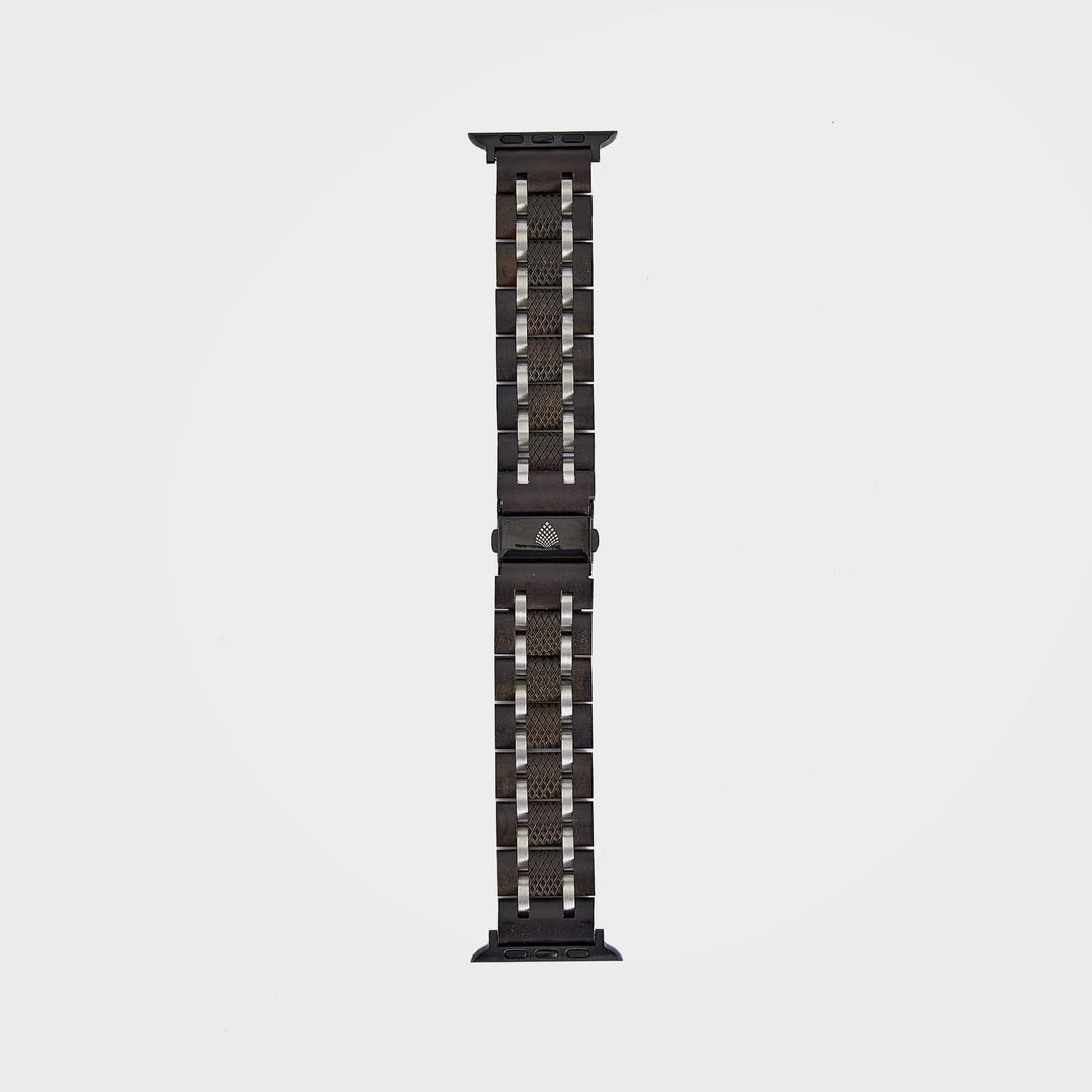 Handmade Natural Wood Apple Watch Strap: The Ebony