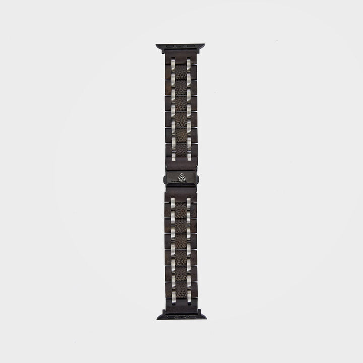 Handmade Natural Wood Apple Watch Strap: The Ebony