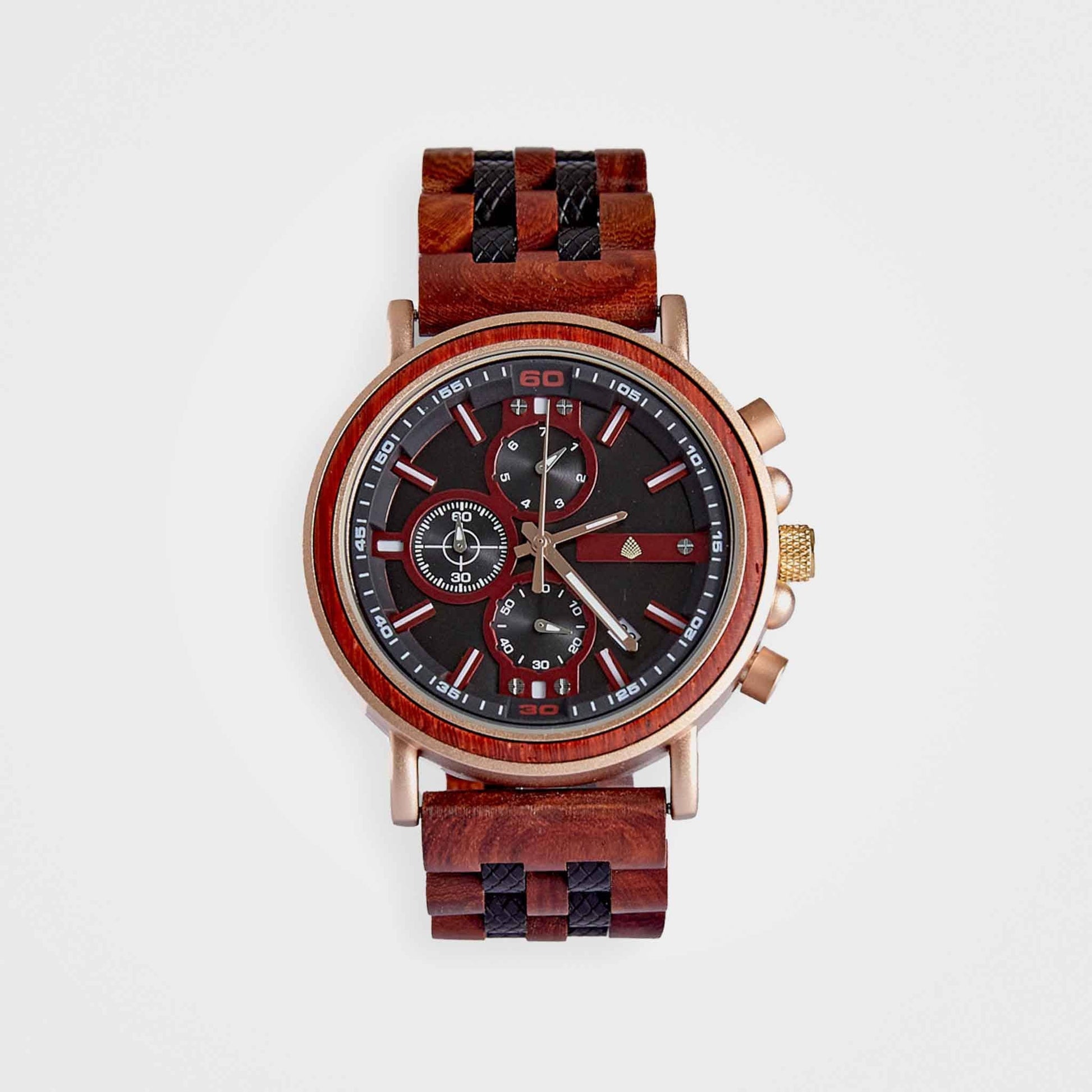 Chronograph Wooden Watch For Men: The Redwood
