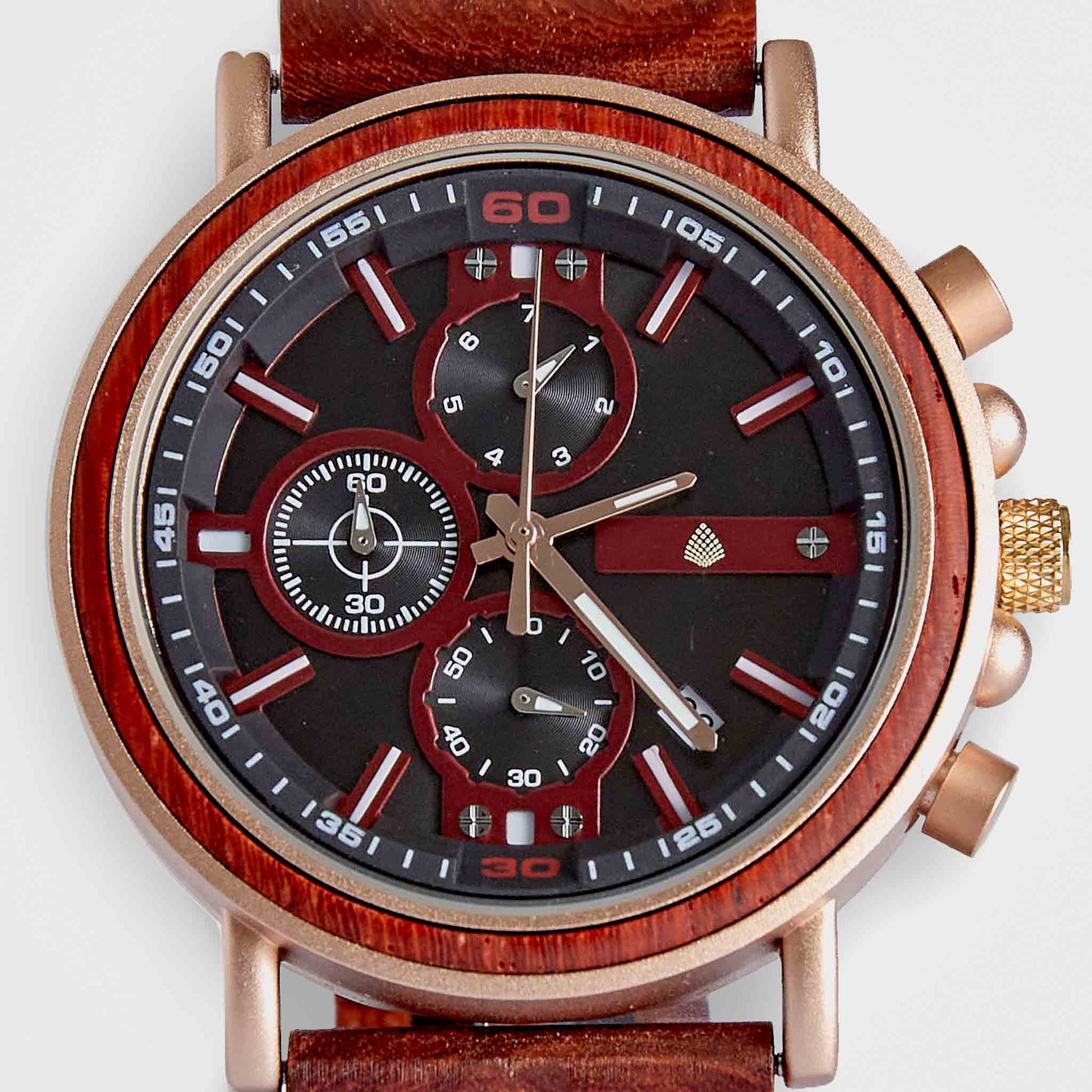 Chronograph Wooden Watch For Men: The Redwood
