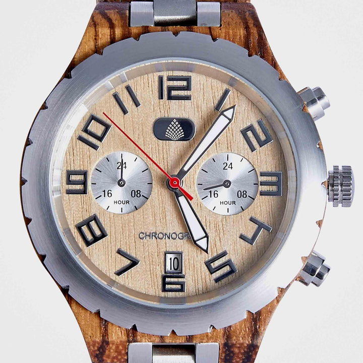 Chronograph Wooden Watch For Men: The Sandalwood
