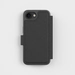 iPhone 16e 17e Black Wallet Phone Case, Clasp Magnet - Circular