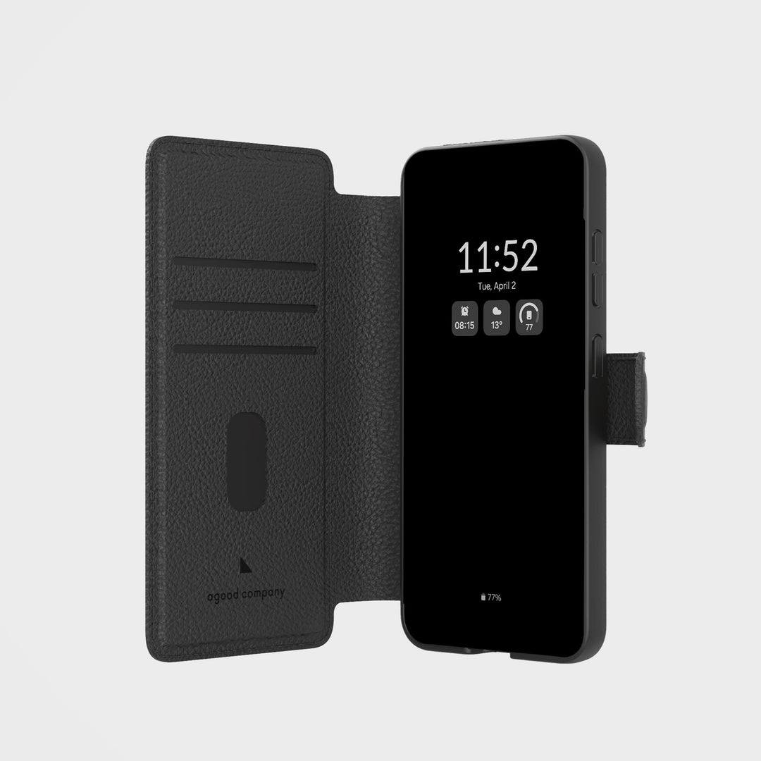 Samsung S25 Svart Mobilplånbok, Magnetlås - Cirkulärt
