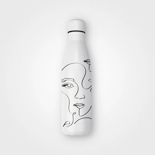 Thermal bottle made from recycled steel, One Line