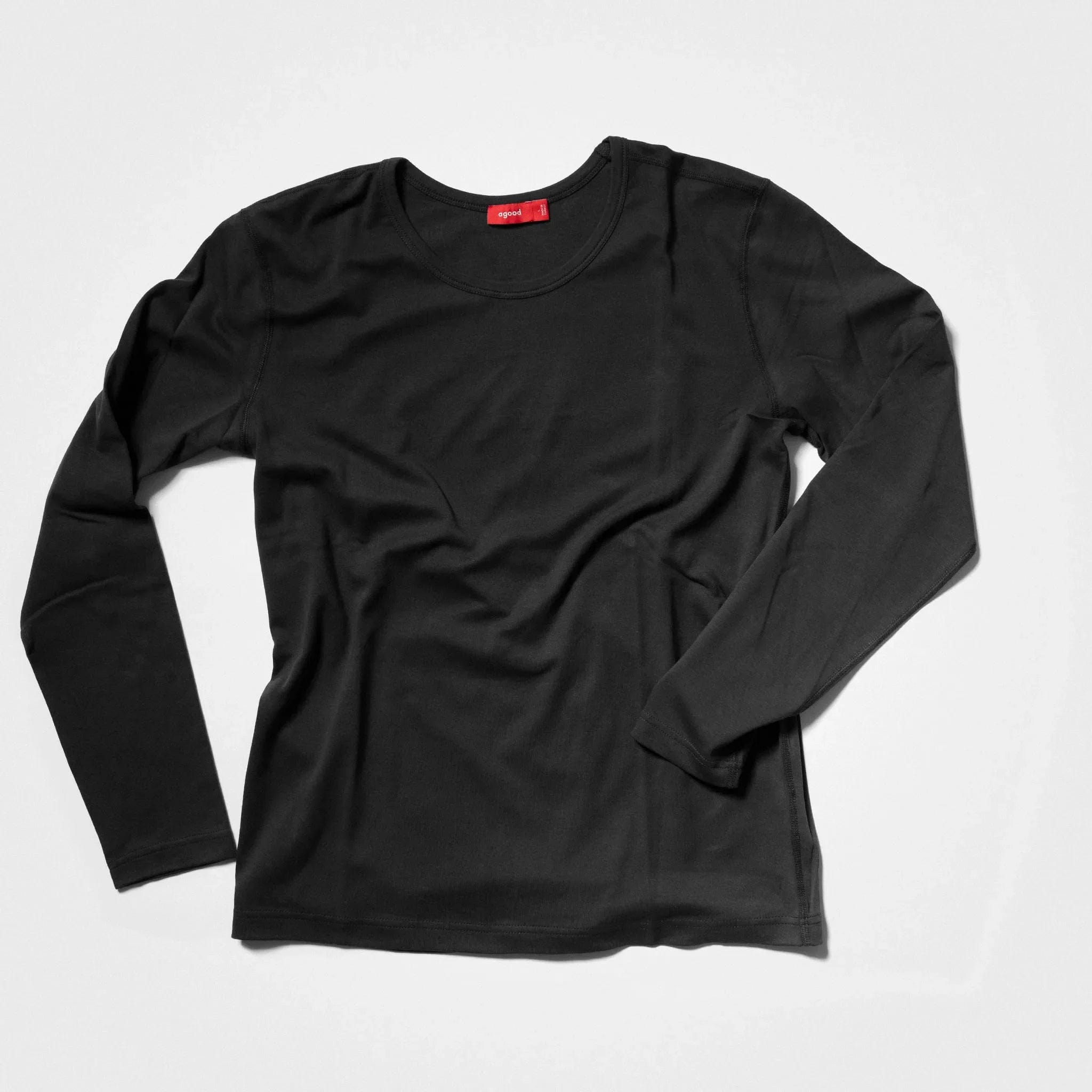 Black Long-Sleeved T-Shirt Made from Organic Cotton