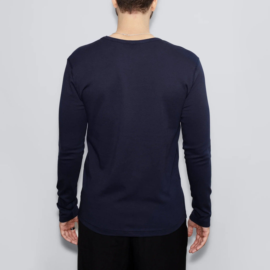 Men’s Recycled Cotton Crew Neck Long Sleeve, Midnight