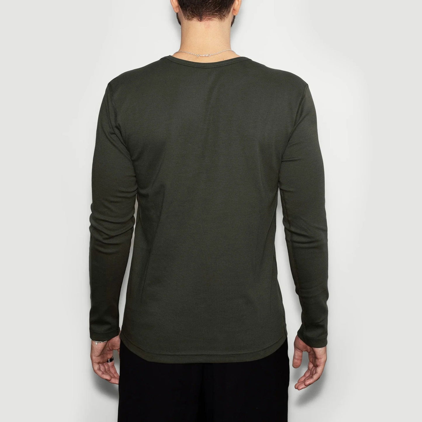 Men’s Recycled Cotton Crew Neck Long Sleeve, Moss