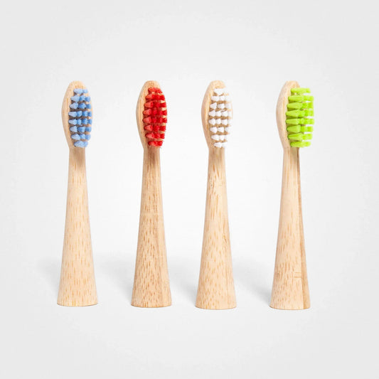 Elektronische Zahnbürstenköpfe, 4er-Pack I Hergestellt aus Bambus, Bunt, Oral-B