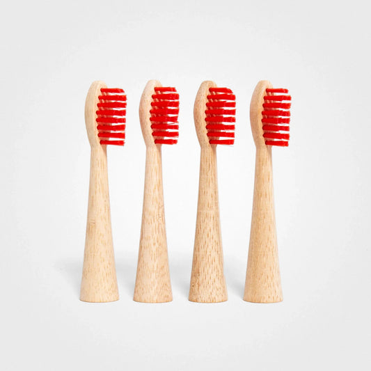 Elektriska tandborsthuvuden, 4-pack I Tillverkad i bambu, Röd, Philips