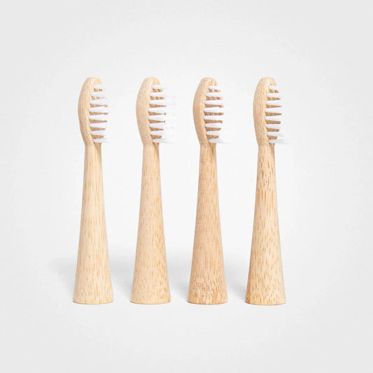Elektronische Zahnbürstenköpfe, 4er-Pack I Hergestellt aus Bambus, Weiß, Oral-B