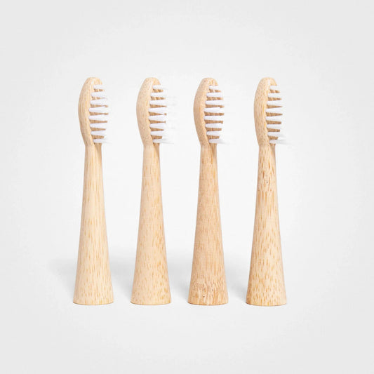 Elektronische Zahnbürstenköpfe, 4er-Pack I Hergestellt aus Bambus, Weiß, Philips