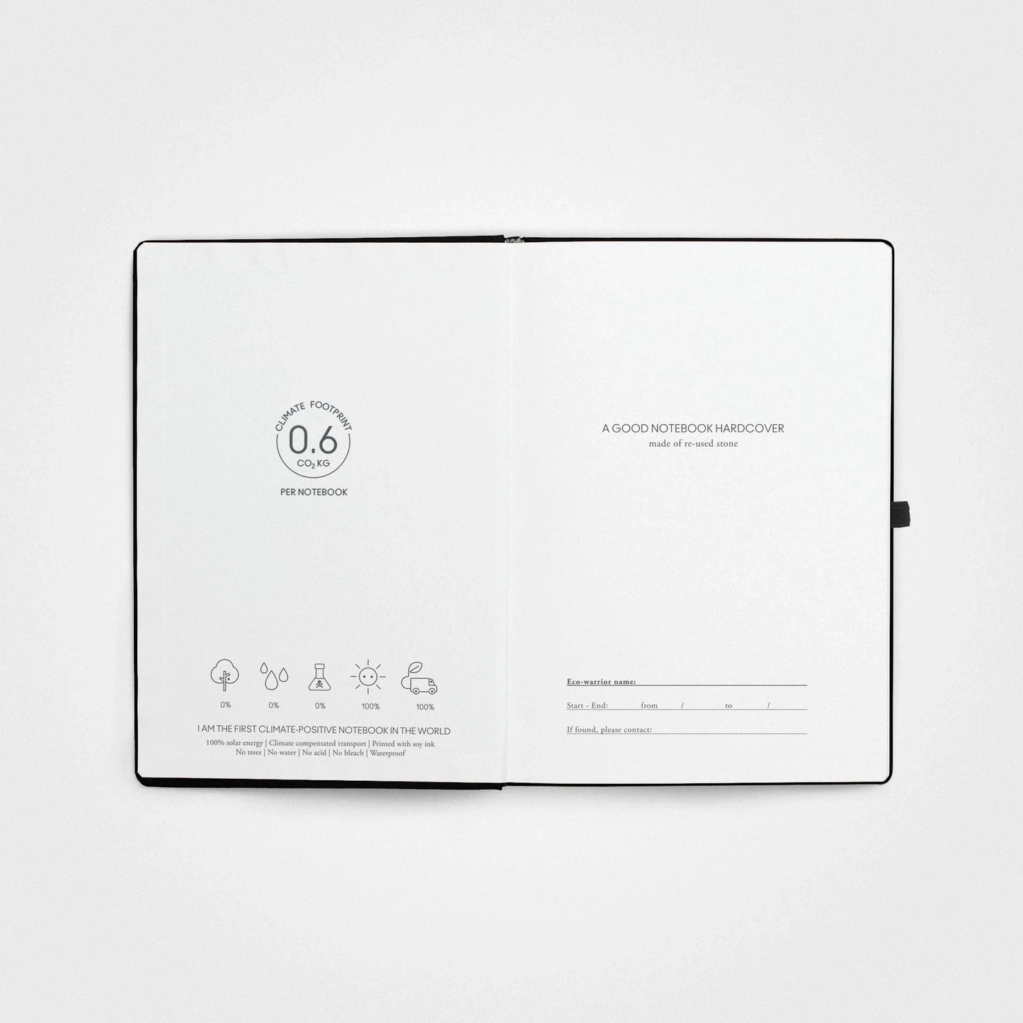 Steinpapier-Notizbuch – A5 Hardcover, Charcoal Black
