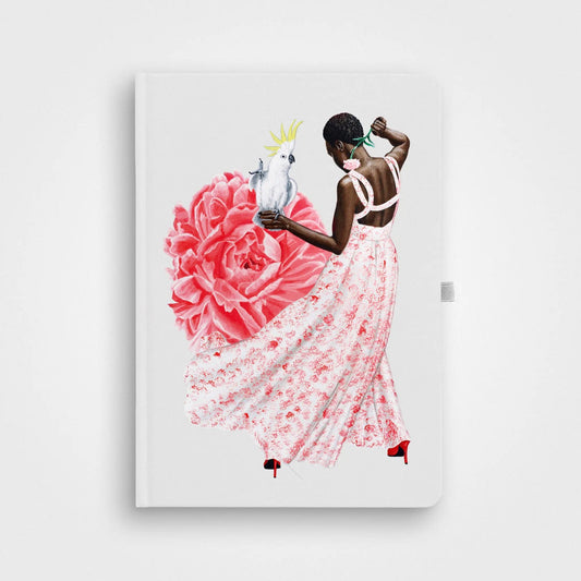 Notebook van steenpapier - A5 Hardcover, Christian Beijer | Girl with a dress, white