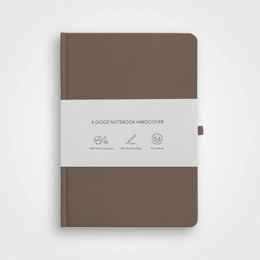 Stone paper notebook - A5 Hardcover, Earth brown