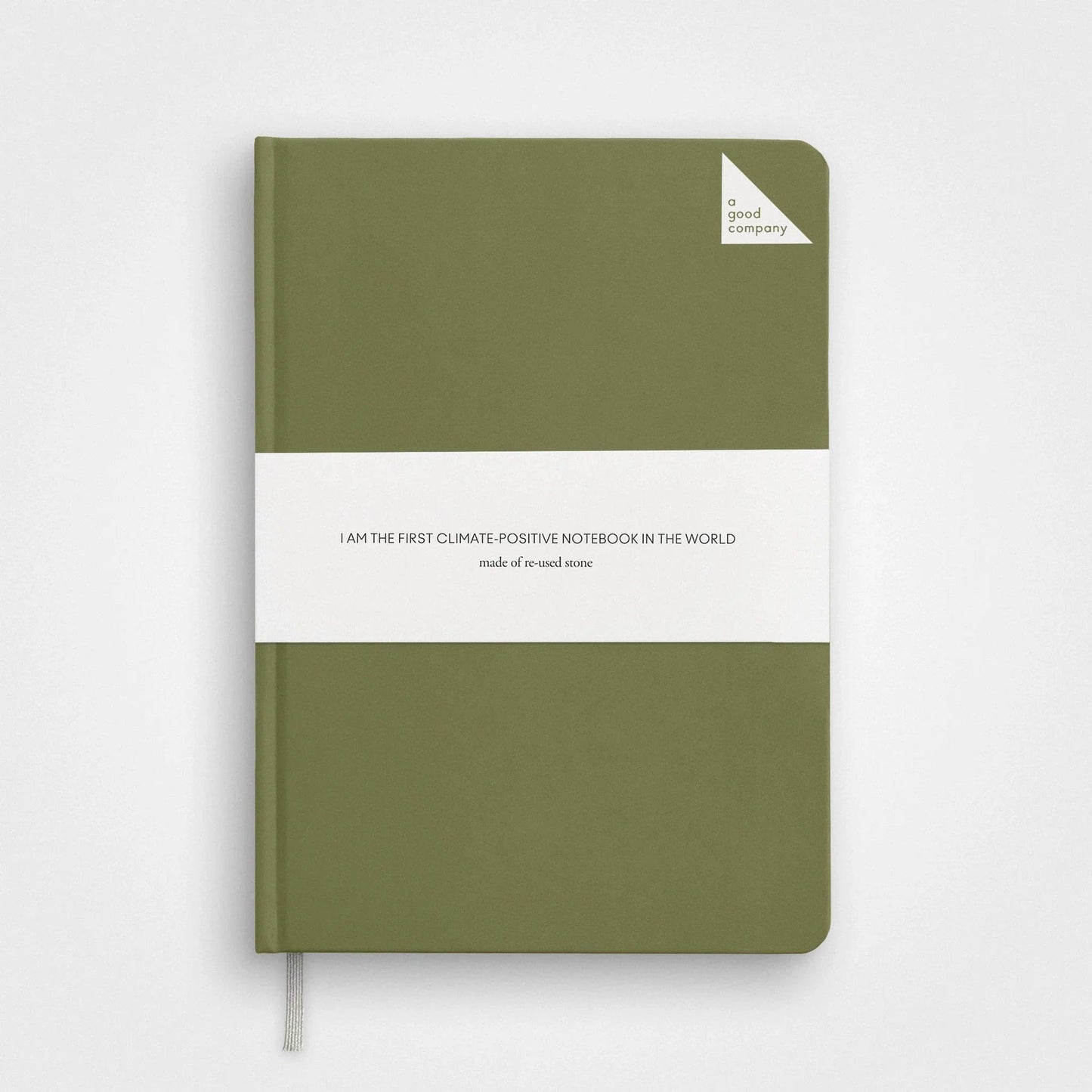 Stone paper notebook - A5 Hardcover, Grass green